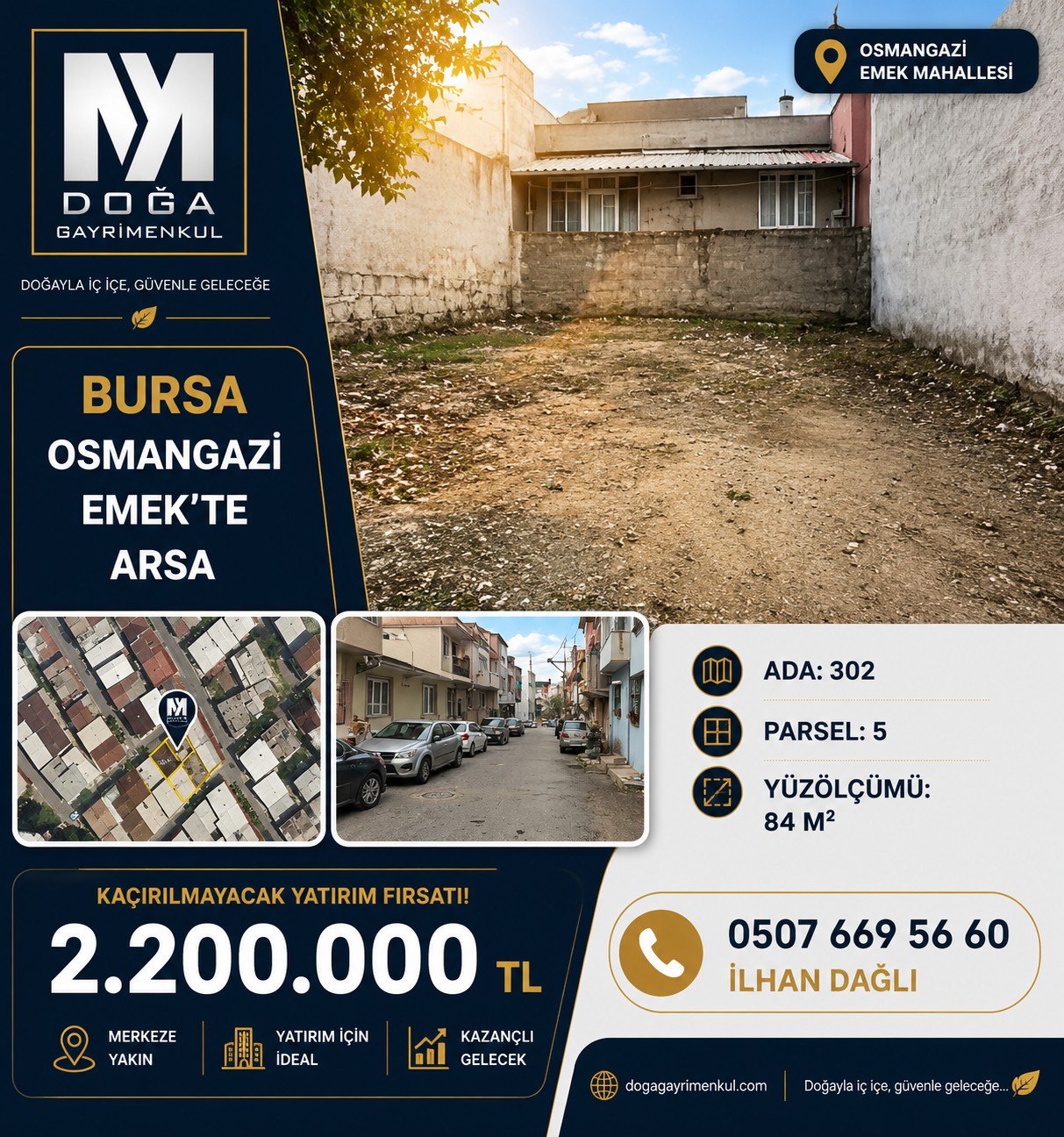 MK DOĞA GAYRİMENKUL'DEN EMEK'TE 84m2 BİTİŞİK NİZAM ARSA