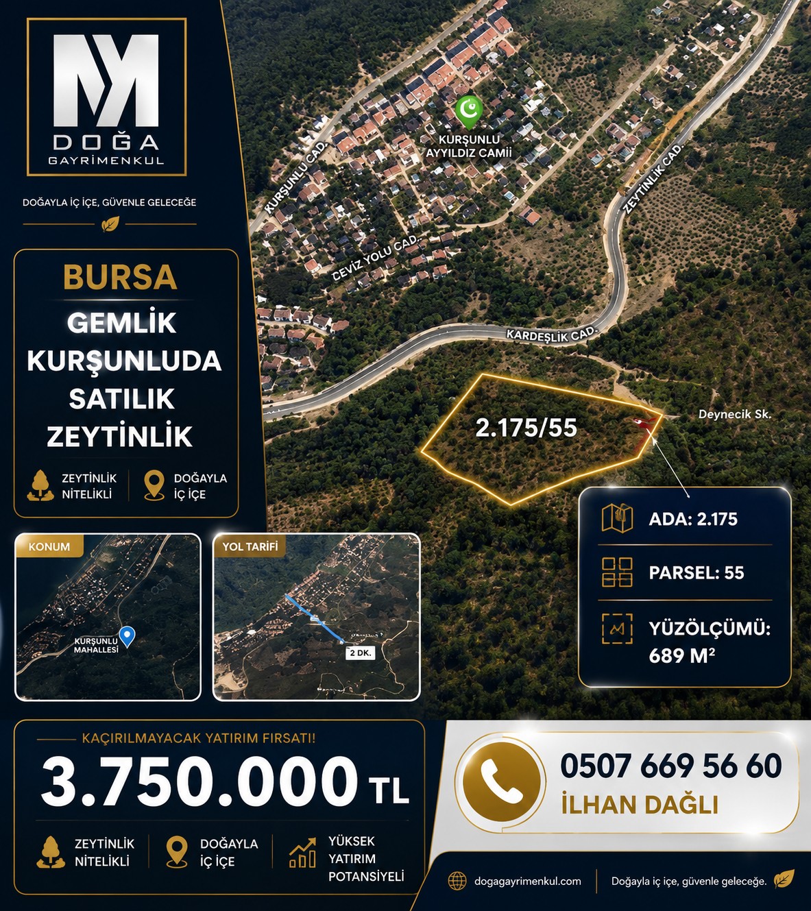 MK DOĞA GAYRİMENKUL'DEN GEMLİK KURŞUNLU KAÇIRILMAYACAK ZEYTİNLİK