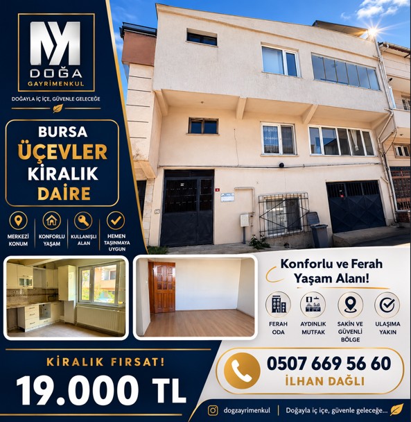 MK DOĞA GAYRİMENKULDEN ÜÇEVLERDE KİRALIK DAİRE