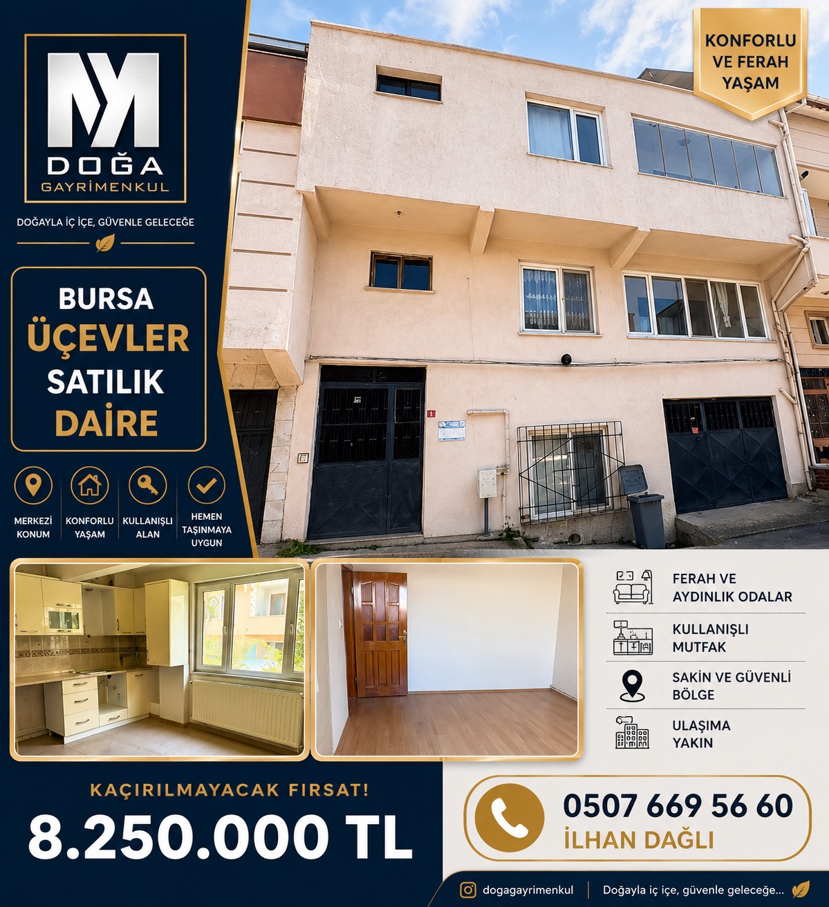 MK DOĞA GAYRİMENKULDEN ÜÇEVLERDE KOMPLE SATILIK BİNA